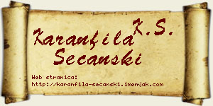 Karanfila Sečanski vizit kartica